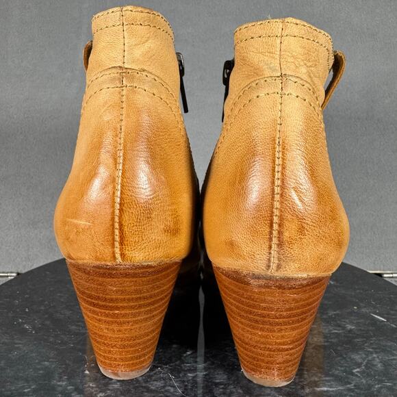 FRYE Reina Leather Western Ankle Booties Zip-Up Block Heel Women’s Size 6M US - Picture 4 of 8